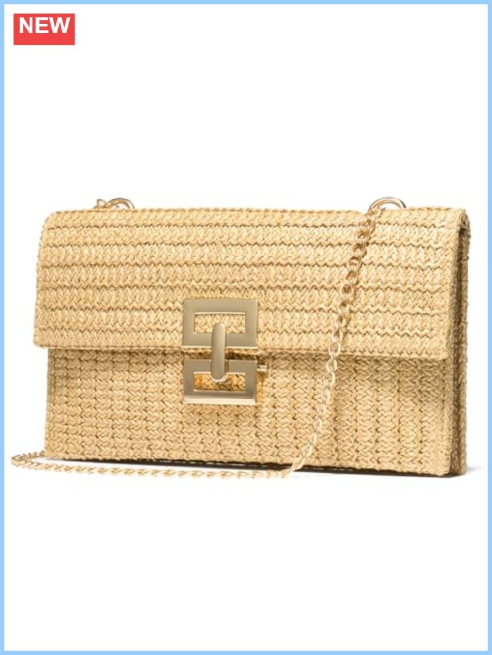 Raffia Straw Woven Clutch Crossbody Shoulder Bag Summer Beach Purse
